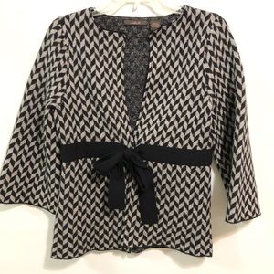 Heather B sweater jacket/ cardigan EUC black & Gray sz S